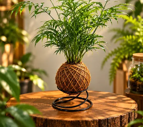 Kokedama de palmeira